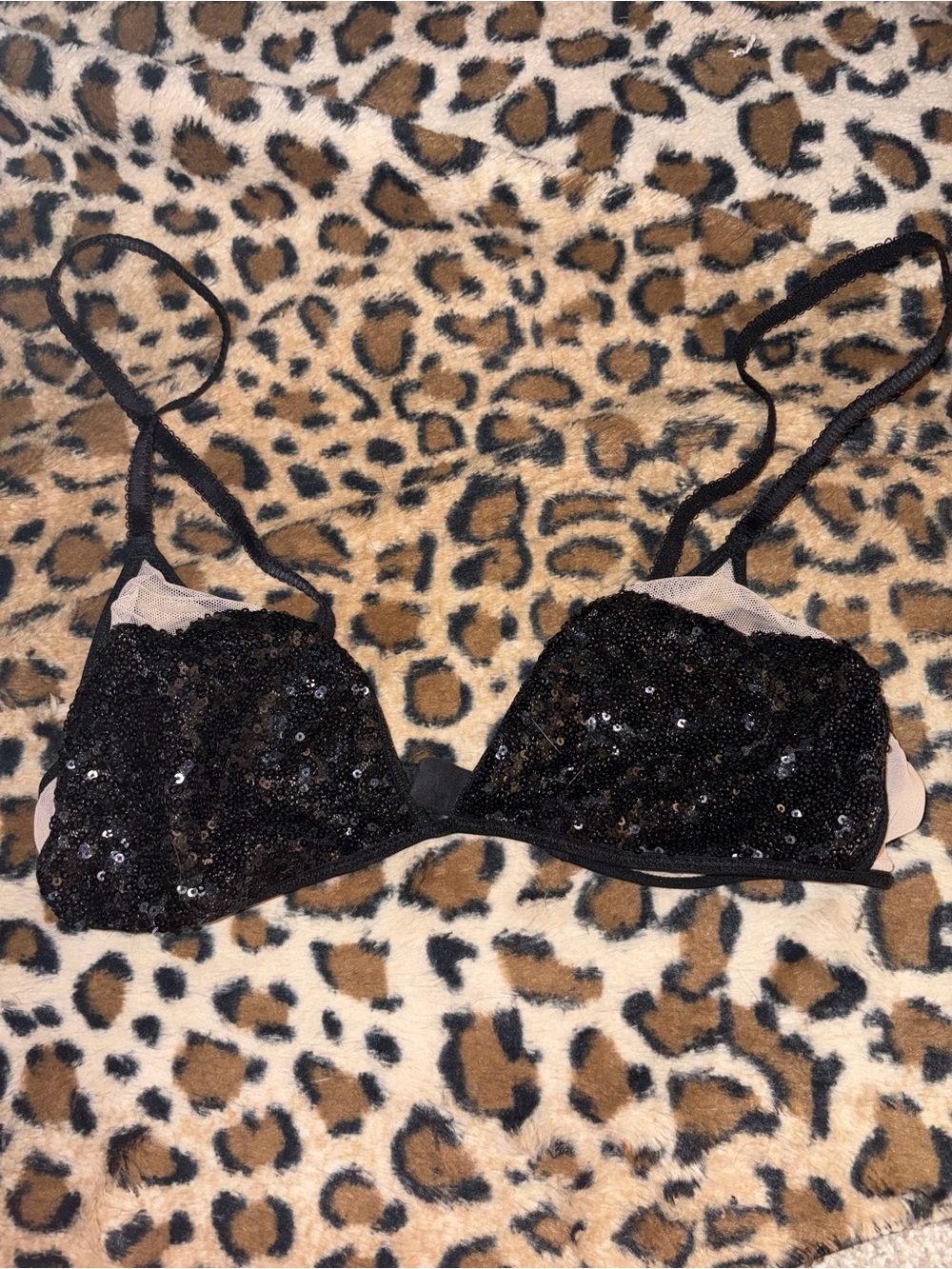 Victoria's Secret Black Sequined Bralette